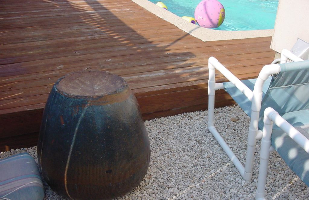 EXISTING WOOD DECK, CONCRETE STEPS and FLATWORK, HANDRAILS, BULKHEAD, STAIRS and POOL to be REPLACED